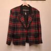vintage pure wool plaid padded blazer