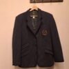 vintage wool mix blue blazer with a badge