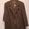 vintage pure wool olive & brown checked blazer