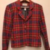 vintage pure wool plaid cropped blazer