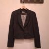 vintage black cropped blazer with deep V neck