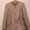 vintage beige jacket with decorative stitching