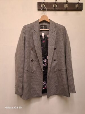 vintage Guess black & white check pattern blazer