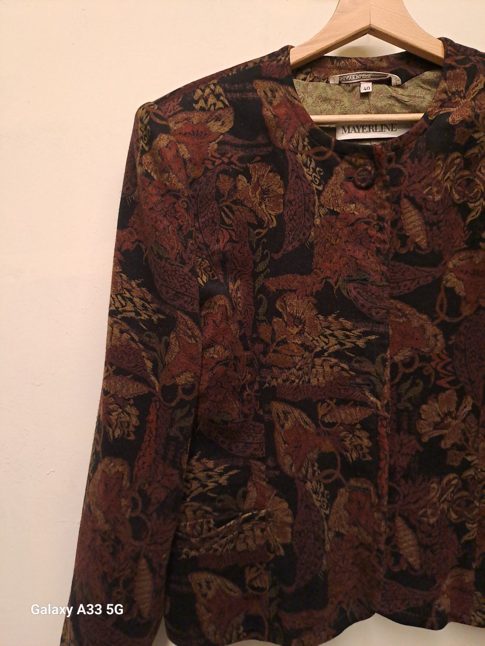 vintage velvet cropped blazer - Image 2