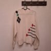 vintage patterned cream knitted sweater