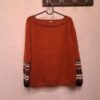 vintage hand knitted cinammon jacquard wool sweater