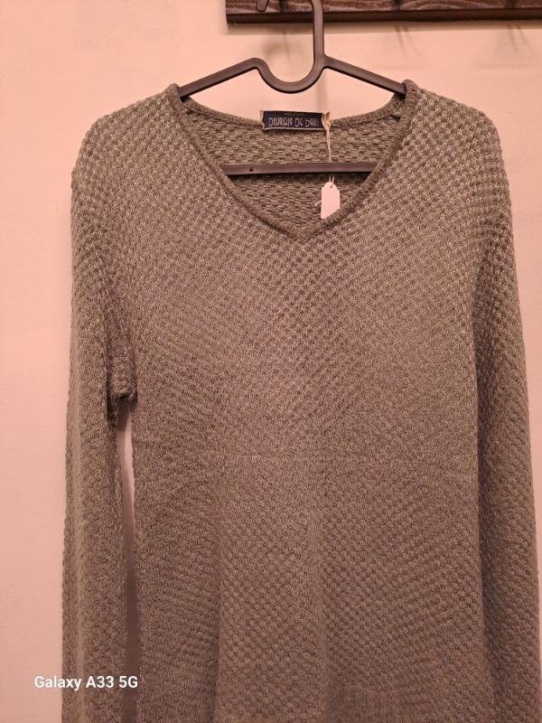 vintage ciel/grey knitted sweater - Image 2