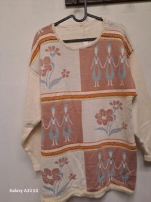 Alternative view of vintage patterned oversize knitted sweater