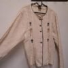 vintage tyrolean cream knitted cardigan with floral embroidery