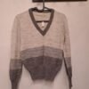 vintage knitted sweater with deep V collar