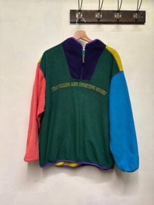 vintage unisex fleece sweater(coral,green,purple,ciel,yellow)