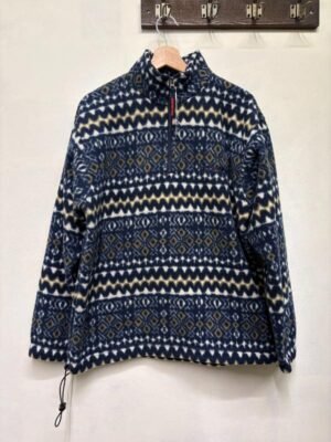vintage unisex fleece sweater, dark blue