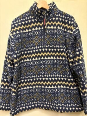 Alternative view of vintage unisex fleece sweater, dark blue