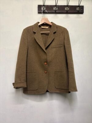 vintage 100% wool herringbone terracota blazer