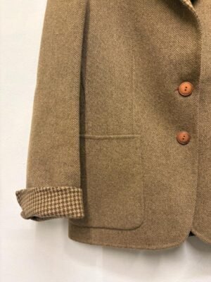 Alternative view of vintage 100% wool herringbone terracota blazer