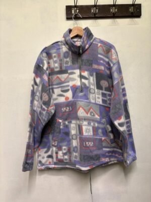 vintage unisex fleece sweater lilac pink tones