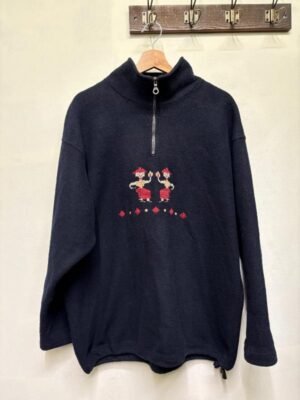 vintage unisex fleece dark blue sweater