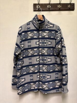 vintage unisex fleece jacket(blue,grey)