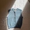 vintage wool blend blue grey vest