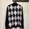 vintage geometric patterned wool mix knitted sweater with high neck