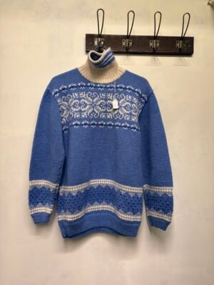 vintage nordic wool hand knitted ciel high neck sweater