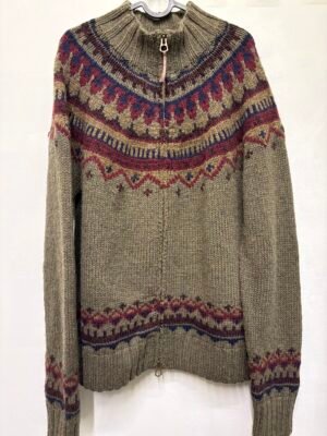 Alternative view of vintage unisex Ralph Lauren hand knitted wool & cashmere nordic cardigan