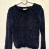 vintage velvet knitted dark blue sweater
