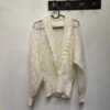 vintage romantic hand knitted cream cardigan