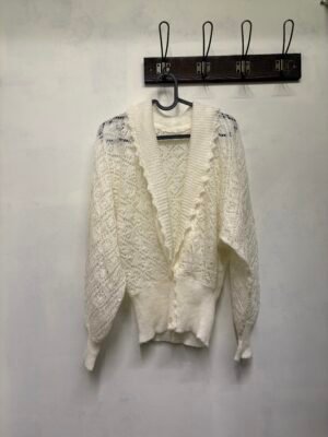 vintage romantic hand knitted cream cardigan