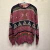 vintage coton mix multicolor knitted granpa's sweater