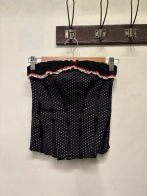 vintage black & white corset top M