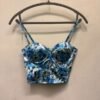 vintage floral corset top S/Cup B