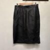vintage black leather midi skirt