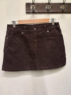 Alternative view of vintage Sisley dark brown corduroy mini skirt