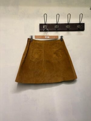 vintage suede camel mini skirt, A line