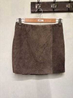 Alternative view of vintage suede taupe mini skirt