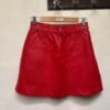 vintage mini leather red skirt, A line
