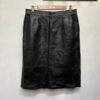 vintage black leather midi skirt