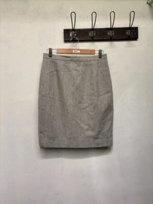 Alternative view of vintage wool light grey pencil skirt
