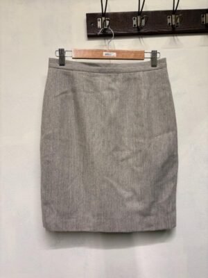 vintage wool light grey pencil skirt