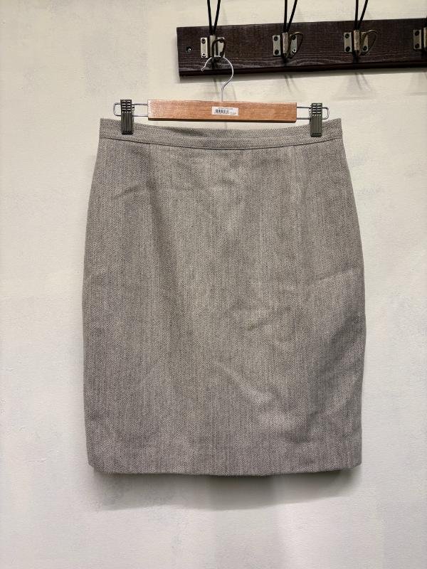 vintage wool light grey pencil skirt