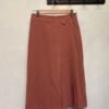 vintage pure wool midi terracotta skirt with side pleats