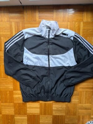 Alternative view of vintage unisex Adidas black & white windbreaker