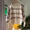 vintage cream stripped knitted sweater