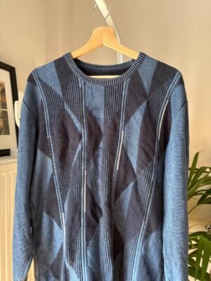 Alternative view of vintage unisex blue grey granpa's cotton mix sweater