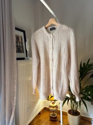 vintage baby mohair knitted romantic cream cardigan