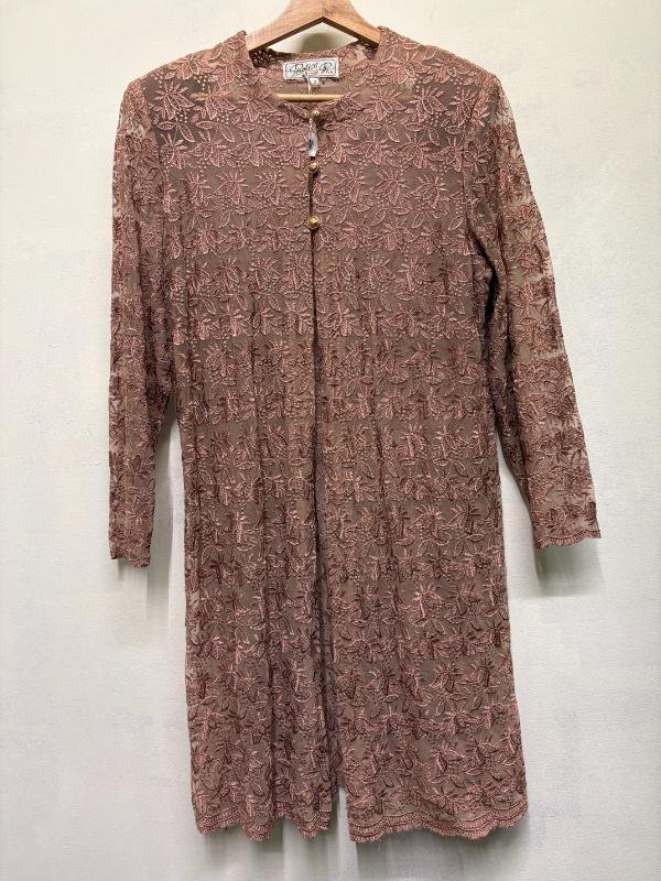 vintage dusty pink lace long tunic - Image 2