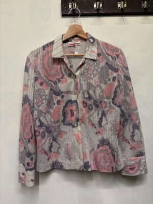 Alternative view of 70's vintage floral shirt with metallic fibres