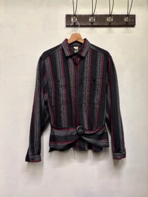 vintage wool stripped shirt with basque