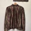 vintage metallic floral blouse/shirt with turtle neck